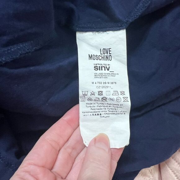 Love Moschino women men Blue Graphic T-Shirt extra large snow sled - Picture 7 of 11